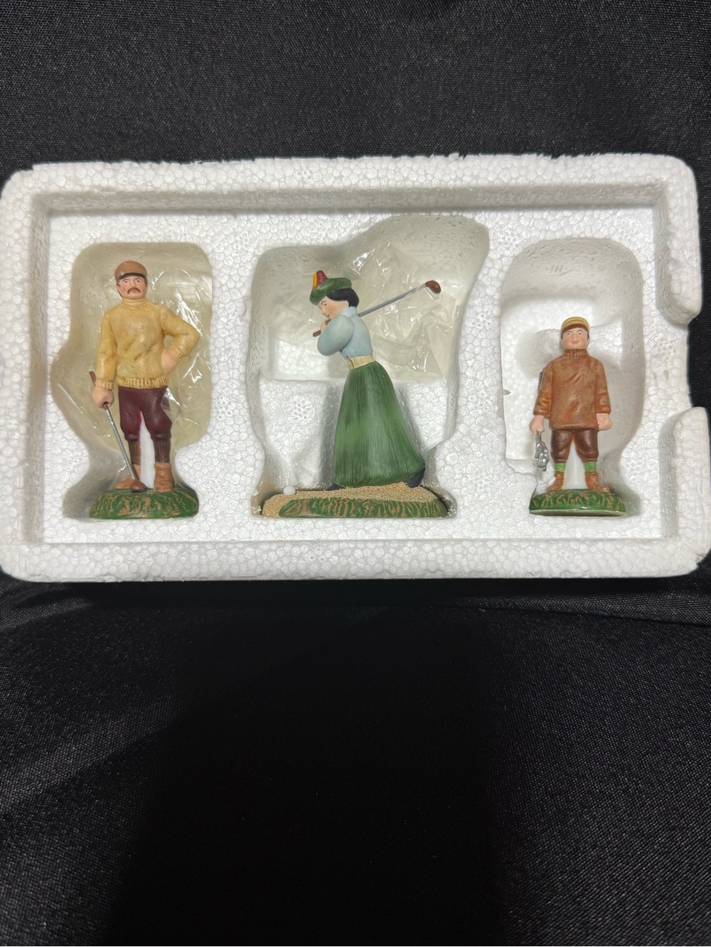 Department 56 Hand-Painted Golf Figurine Trio - Green, Brown & Tan